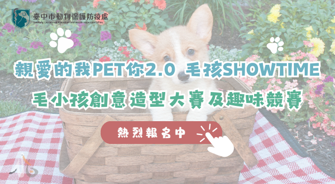 臺中市動物保護防疫處／「親愛的我PET你2.0 毛孩SHOWTIME」-毛小孩創意造型大賽及趣味競賽