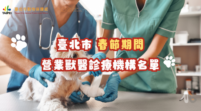 臺北市動保處／115年臺北市春節期間營業獸醫診療機構名單